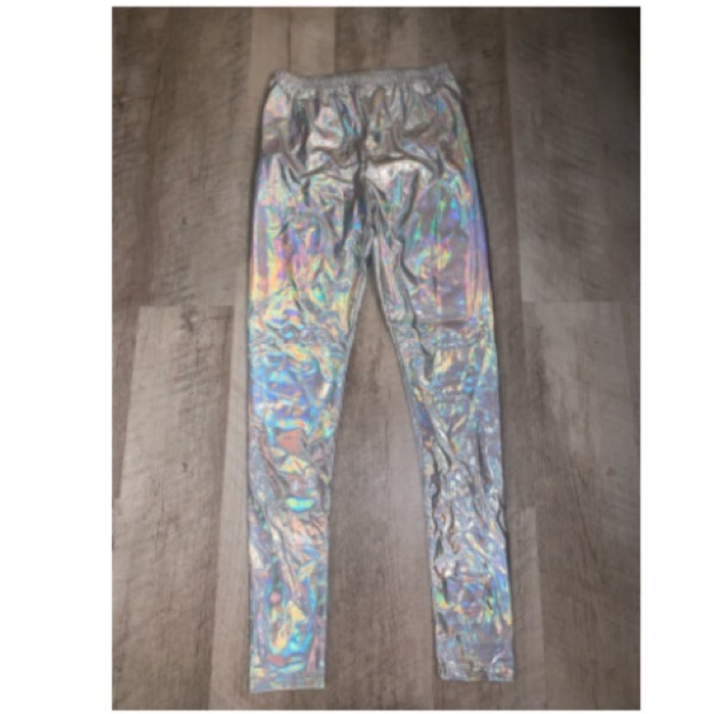 Silver Metallic Leggings